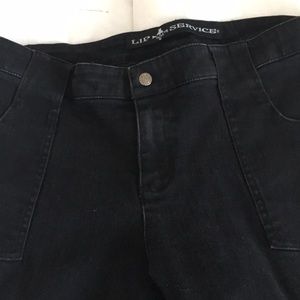 JEANS- 97% heavy black cotton with 3% Spandex